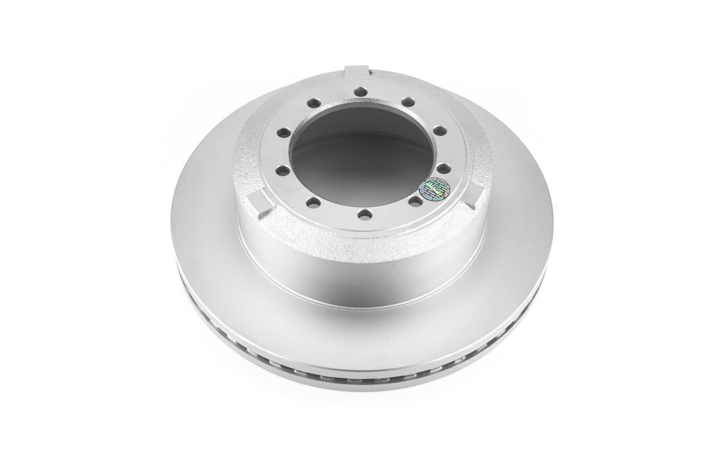 Rear Evolution Coated Brake Rotor - Silver - Vented - Enhanced Stopping Power