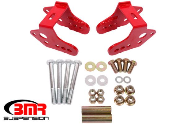 CAB740R Control Arm Relocation Bracket for 1979-04 Ford Mustang - Red