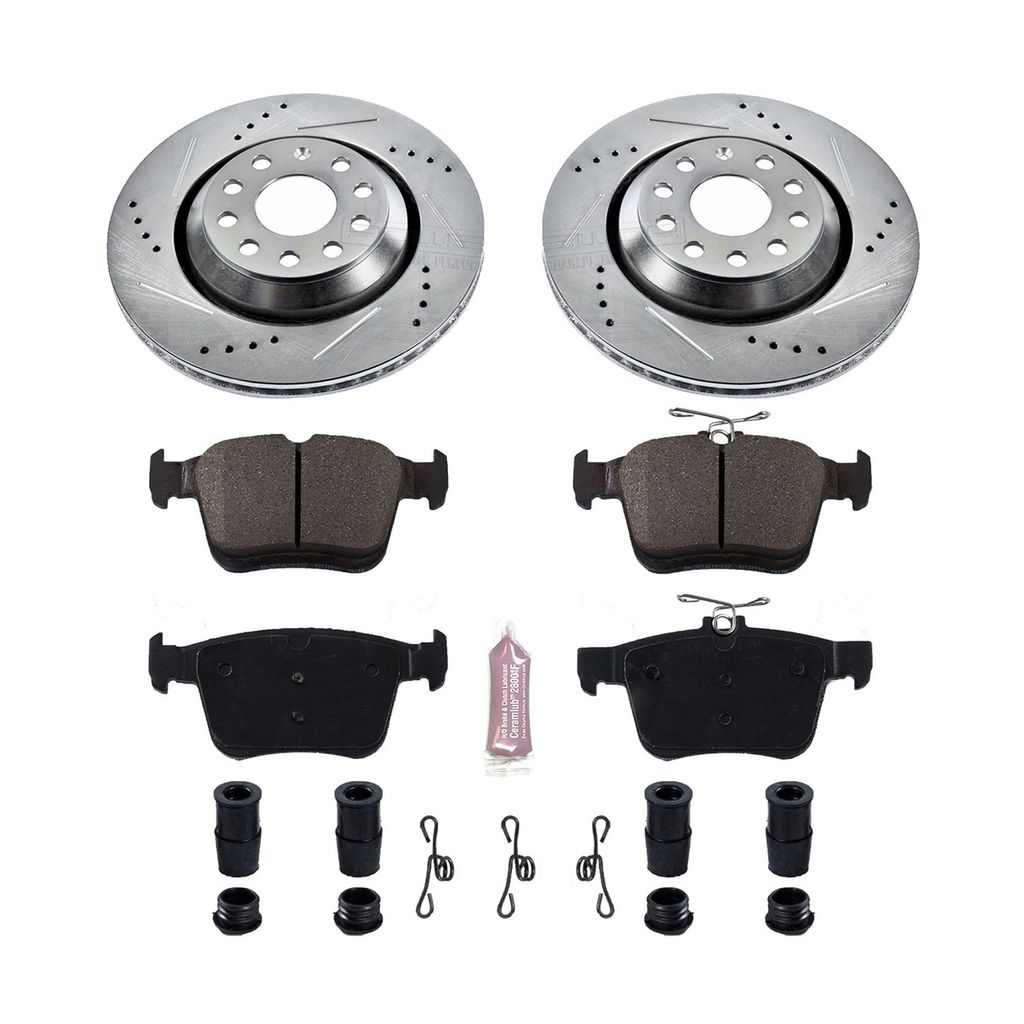 PowerStop K7084 Rear Z23 Evolution Sport Brake Kit for 2017-2018 Audi RS3