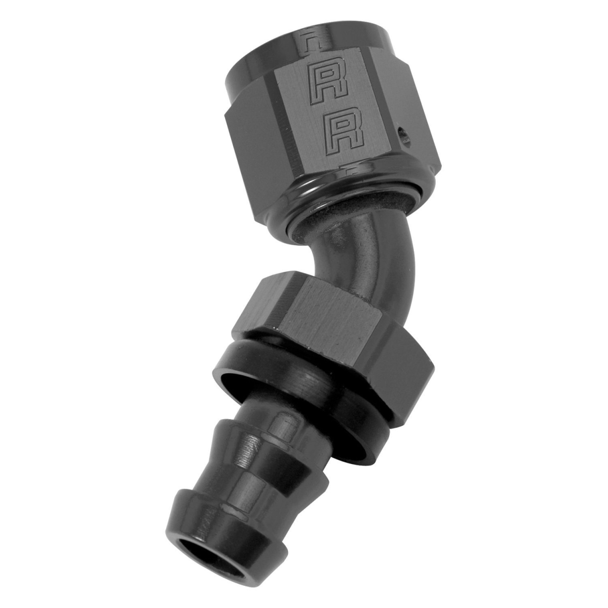 8 AN Twist-Lok 45 deg Hose End - Black