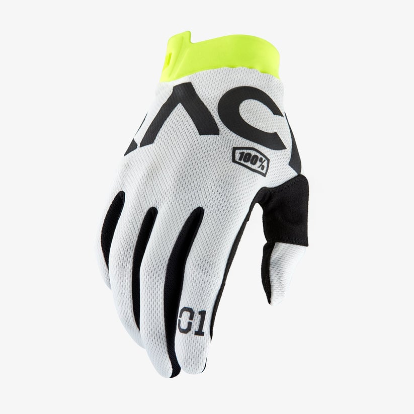 Picture of 100 Percent 10015-010-10 Racr iTrack Gloves&#44; White - Small