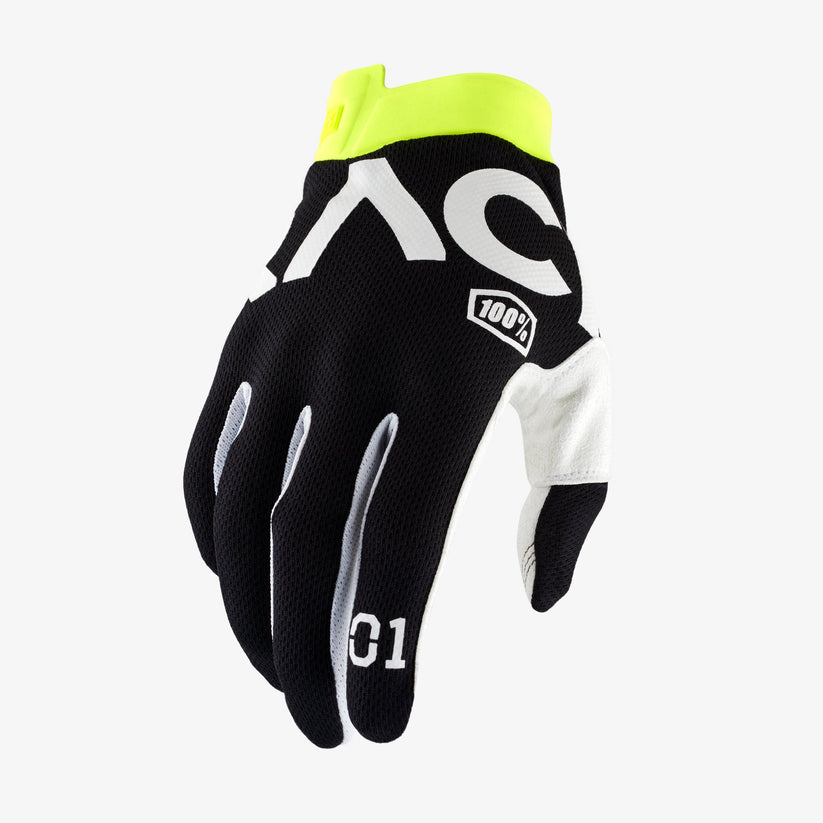Picture of 100 Percent 10015-019-12 Racr iTrack Gloves&#44; Black - Large