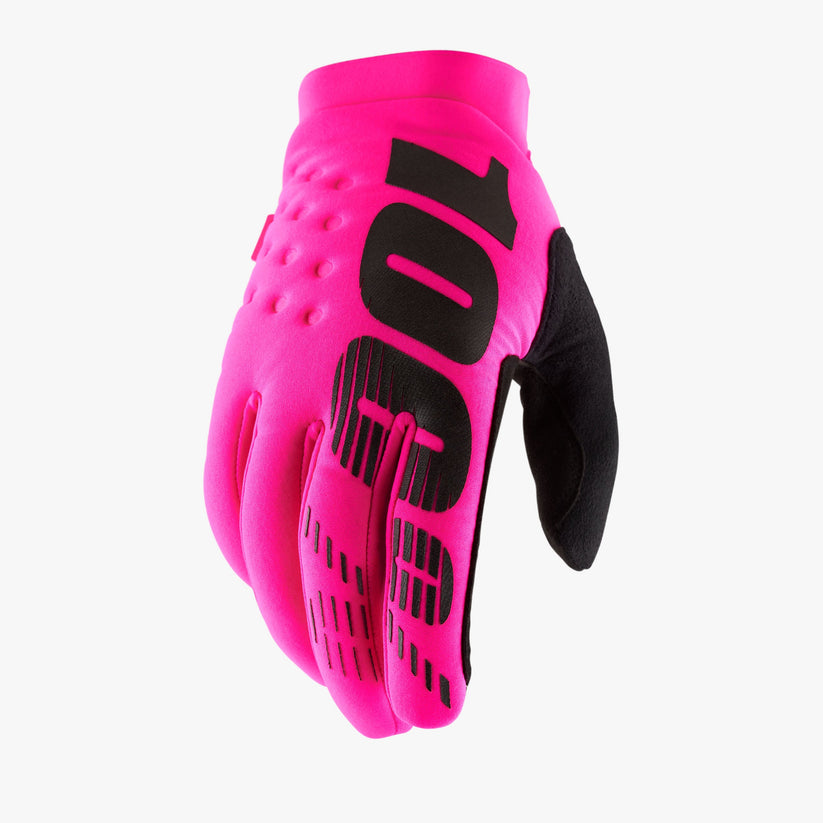 Picture of 100 Percent 10016-493-12 Brisker Moto & MTB Gloves&#44; Neon Pink - Large