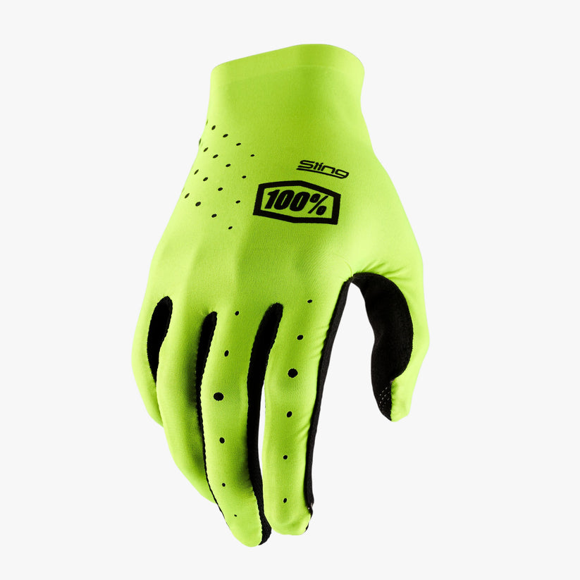 Picture of 100 Percent 10027-004-13 Sling MX Bike Gloves&#44; Fluo Yellow - Extra Large