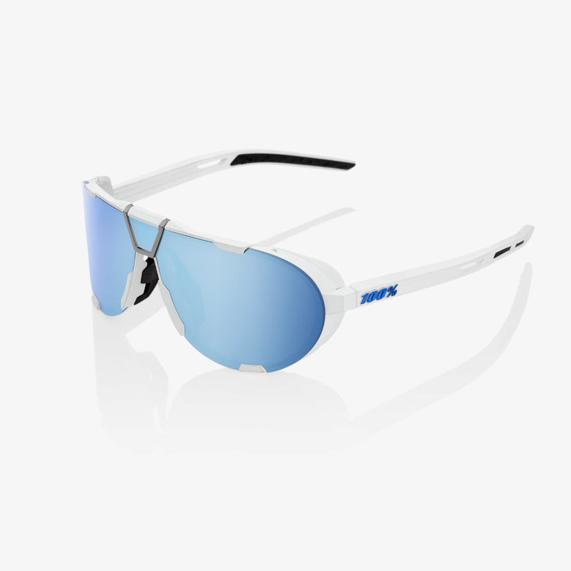 Picture of 100 Percent 61046-407-01 Westcraft Sunglasses&#44; Soft Tact White & Hiper Blue Multilayer Mirror Lens