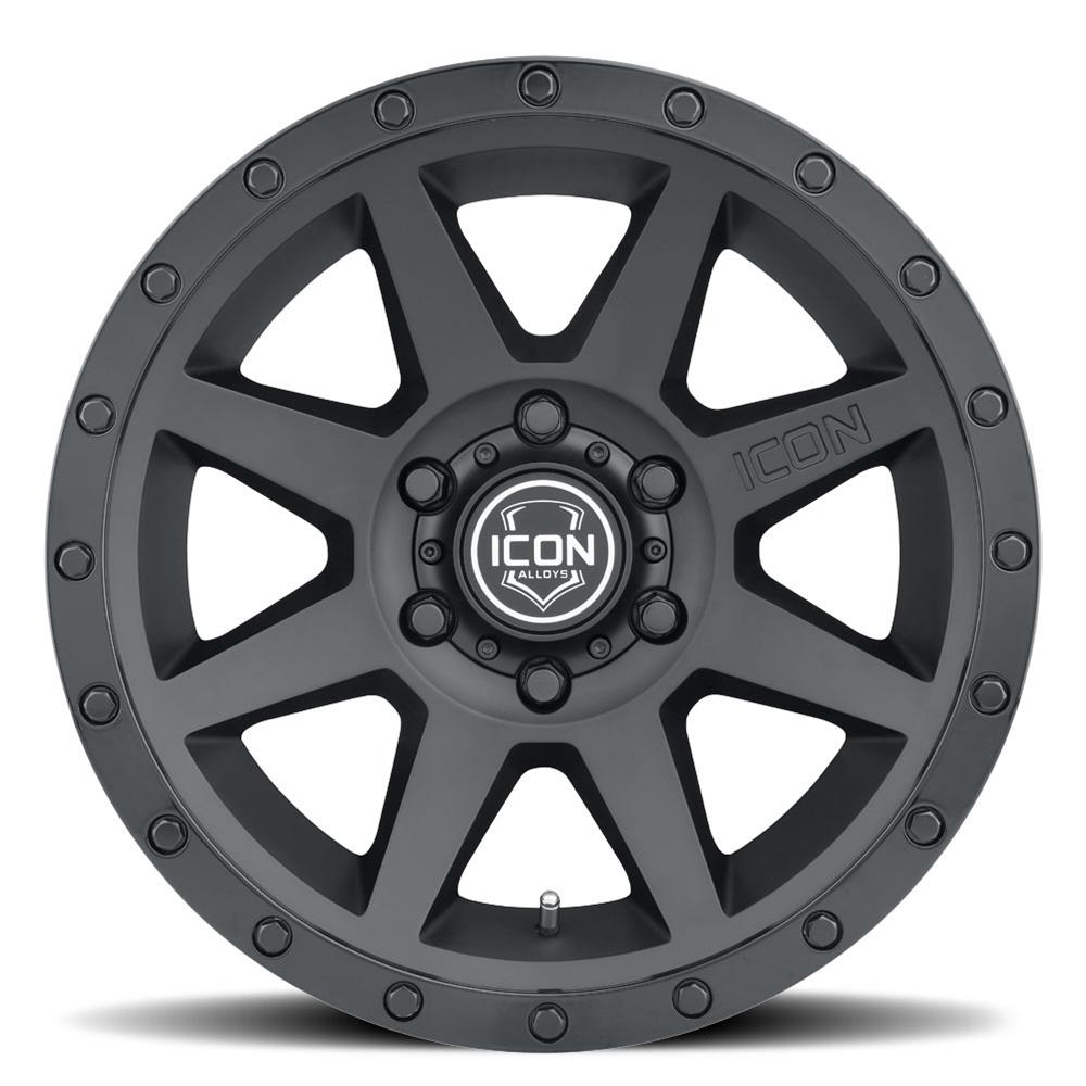 1817857345DB Rebound 17 x 8.5 5 x 5 Bolt Pattern 6 mm Offset 4.5 in. Backspacing 71.5 mm Bore Double Wheel, Black