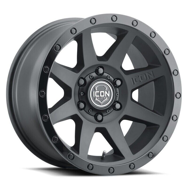 1817858347DB Rebound 17 x 8.5 6 x 5.5 Bolt Pattern 0 mm Offset 4.75 in. Backspacing 106.1 mm Bore Double Wheel, Black