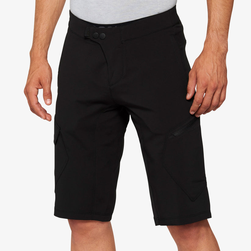 Picture of 100 Percent 40030-00000 Ridecamp Shorts with Liner&#44; Black - Size 28