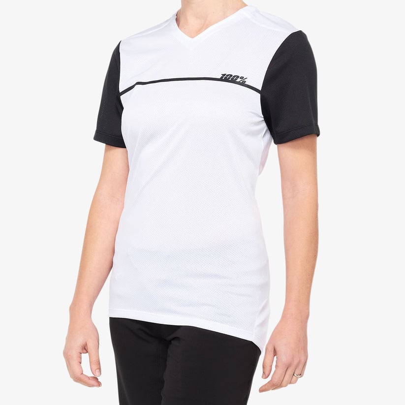 Picture of 100 Percent 40035-00008 Womens Ridecamp Jersey&#44; White & Black - Large