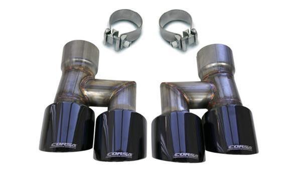 21038BLK 4 in. Twin PVD Pro-Series Exhaust Tip Kit for 2018-2019 Ford Mustang Eco 2.3L, Black -  CORSA Performance