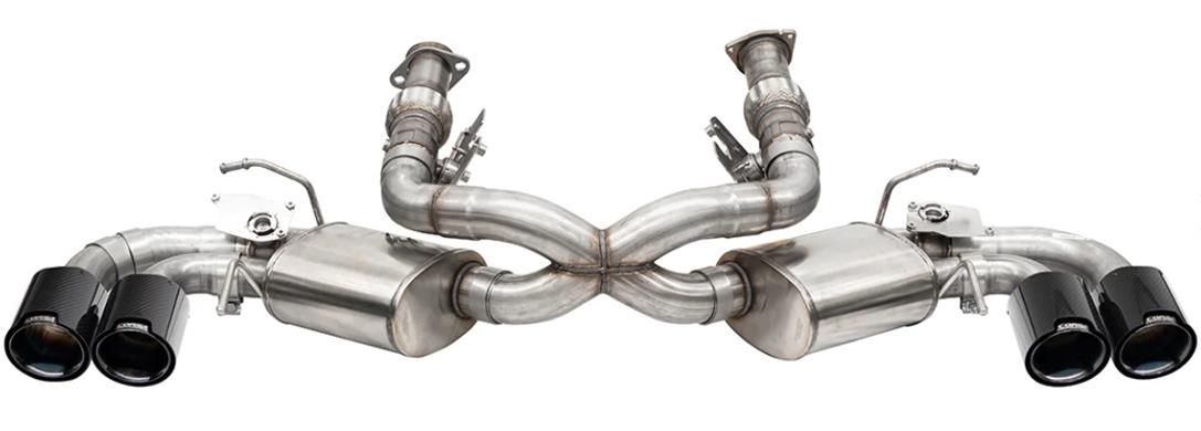 21100CFBLK 3 in. Valved Cat-Back Exhaust System with 4.5 in. Carbon Fiber Black PVD for 2020-2023 Chevrolet Corvette C8 RWD