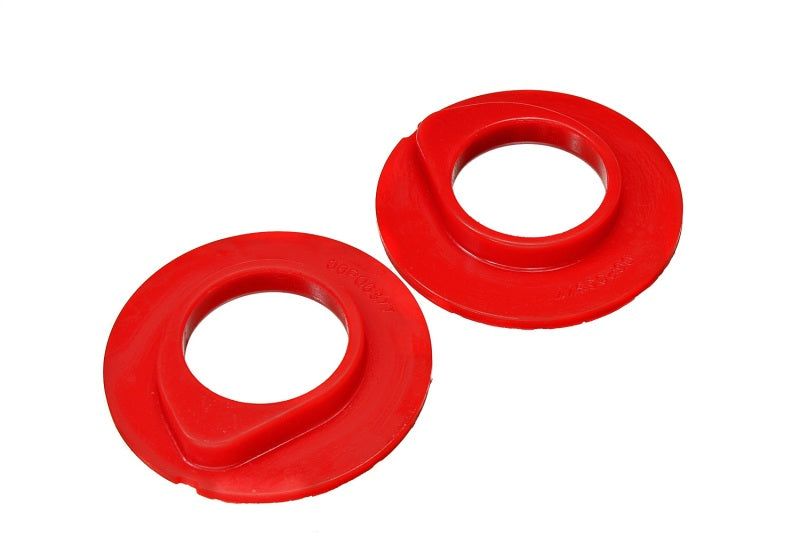 4.9108R 1990-1996 Ford F-150 & Ford Bronco Front Coil Spring Isolator Set, Red