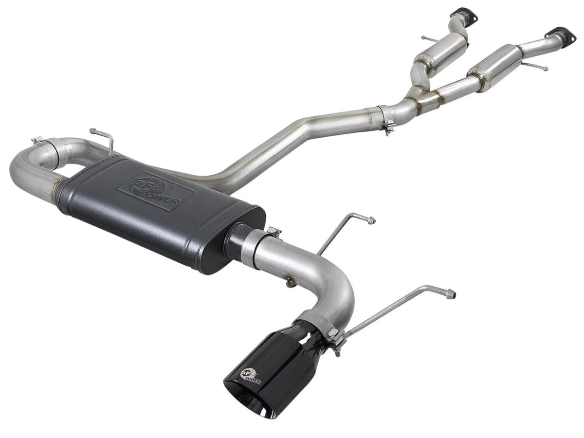 aFe 49-38078-B Large Bore HD 3 in. 304 SS Cat-Back Exhaust with Black Tips 2014-2019 Jeep Grand Cherokee V6-3.6L