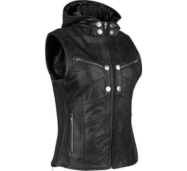 Picture of Speed & Strength 889740 Womens Hells Belles Leather Vest&#44; Black - Medium