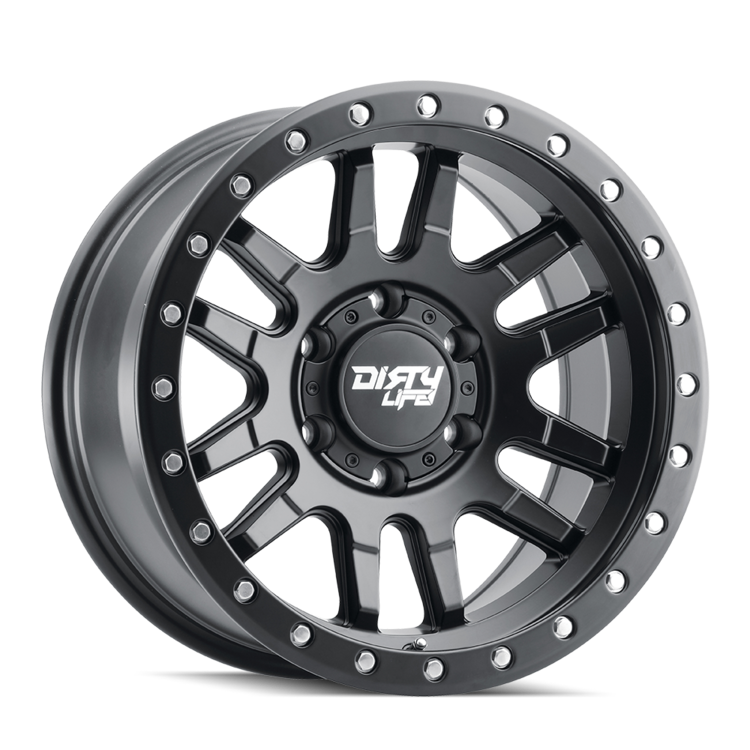 17 x 9 in. Canyon Pro 12 mm Offset 71.5 mm Hub Wheel Beadlock, Matte Black