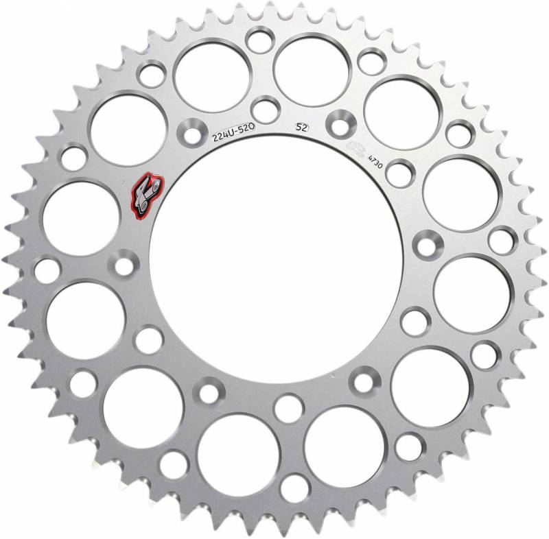 224U-520-52GPSI Ultralight Rear Grooved Sprocket, Silver - 52 Teeth