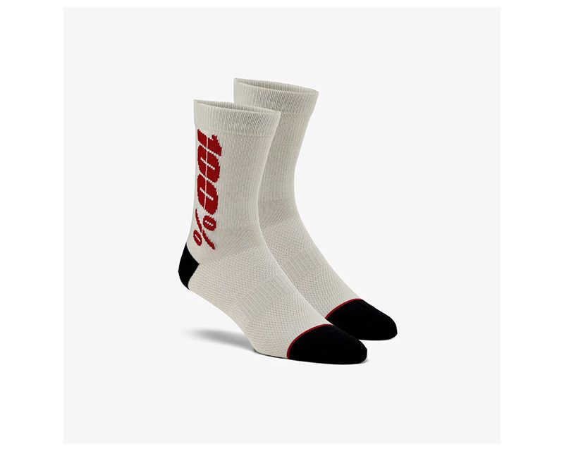 Picture of 100 Percent 24006-456-18 Rythym Performance Socks&#44; Silver & Cherry - Large & Extra Large