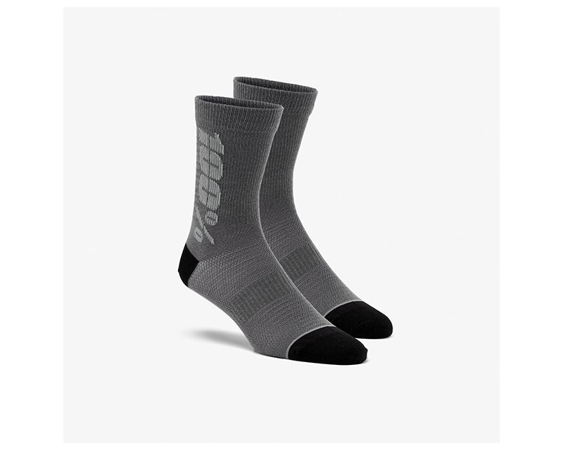 Picture of 100 Percent 24006-457-17 Rythym Performance Socks&#44; Charcoal & Gray - Small & Medium