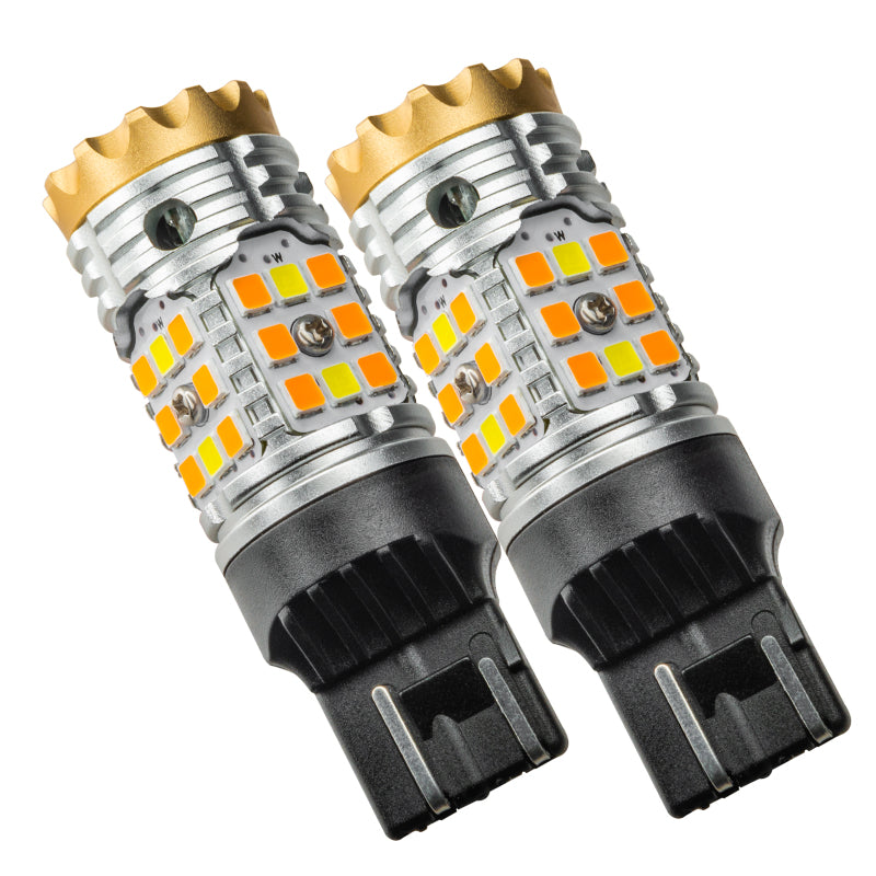 7443-CK LED Switchback High Output Can-Bus LED Bulbs, Amber & White