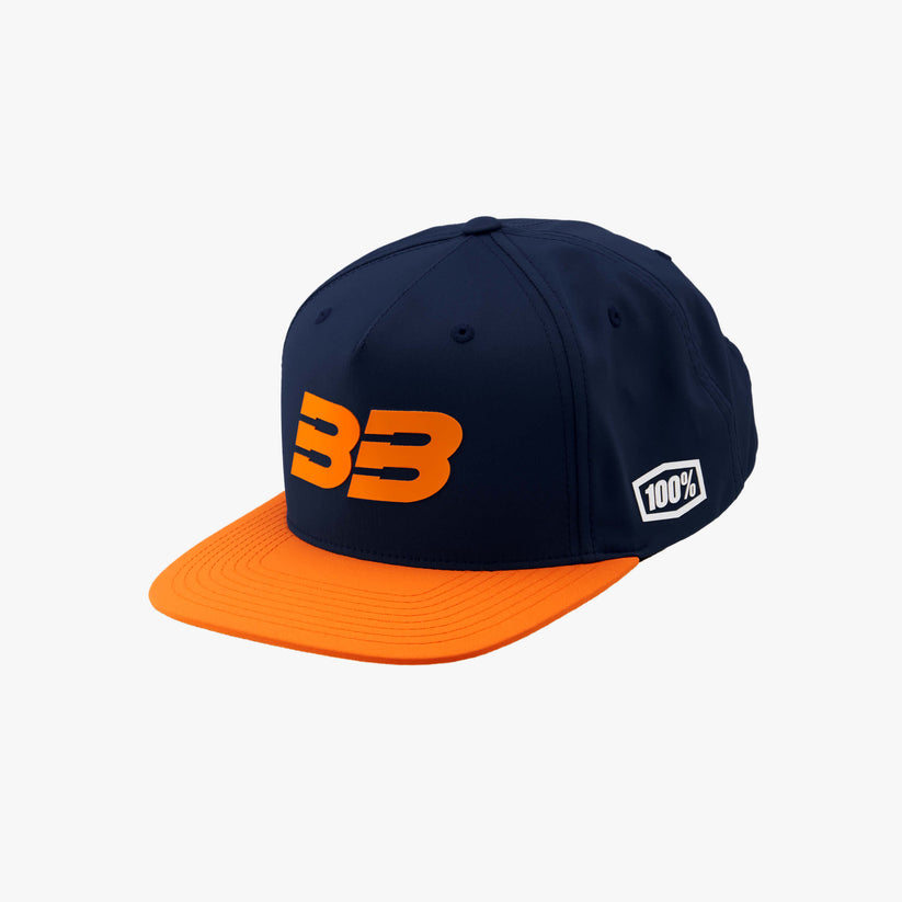 Picture of 100 Percent BB-20041-455-01 BB33 Snapback Hat&#44; Navy & Orange
