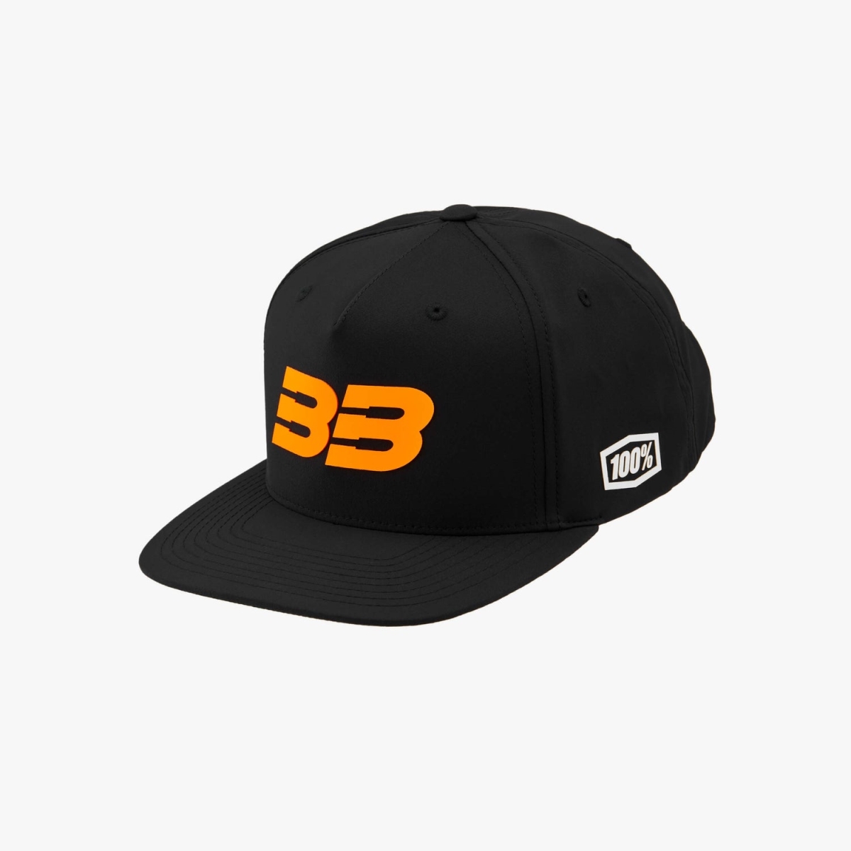 Picture of 100 Percent BB-20041-485-01 BB33 Snapback Hat&#44; Black & Fluorescent Orange