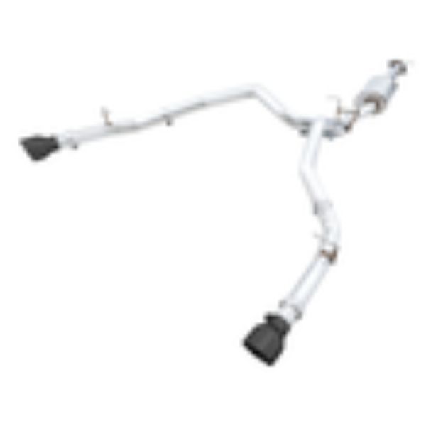 Dual Rear Exit Cat-Back Exhaust for 2019-2021 Ram 1500 5.7L 0FG, Diamond Black Tips