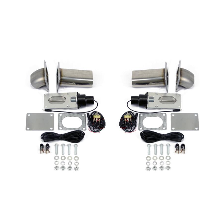 3 in. Oval Stainless Steel Electronic Dual Exhaust Cutout