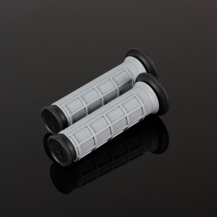 G168 Dual ATV Diamond & Waffle Grips, Grey