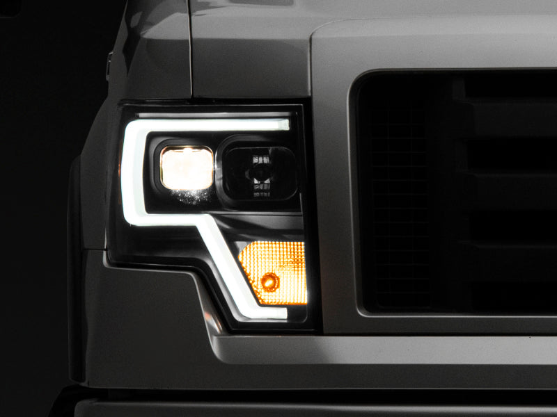 T542845 Projector Headlights with LED Accent for 2009-2014 F-150, Black Housing with Clear Lens