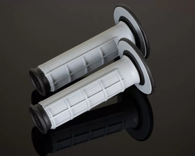 Renthal Dual Compound Grips - Twist Throttle - Grey, 1/2 Waffle