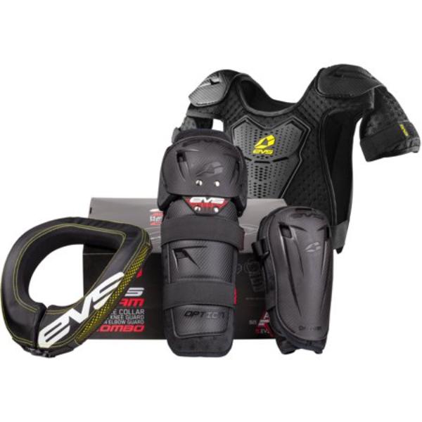 SLM20-BK-M Slam Combo Plus Mini Neck Collar, Knee & Roost Protection - Black