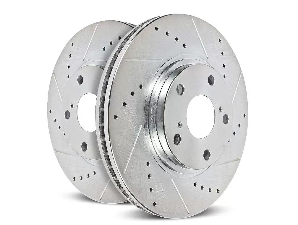 PowerStop EBR838XPR Front Evolution Drilled & Slotted Rotors for 2009-2011 Audi A4, Pack of 2