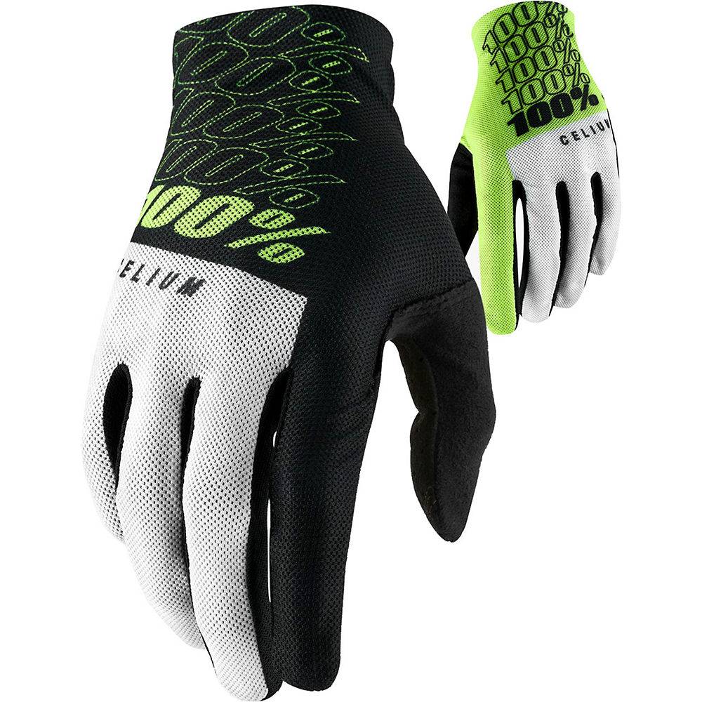 Picture of 100 Percent 10007-00012 Celium Gloves&#44; Fluorescent Yellow - Large