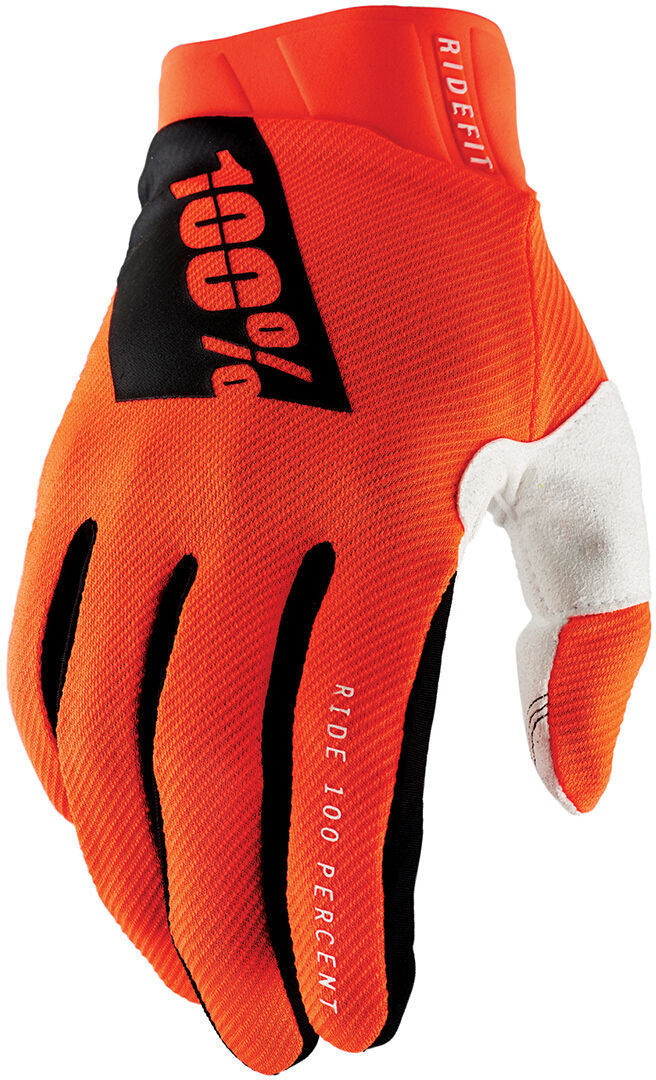 Picture of 100 Percent 10010-00005 Ridefit Gloves&#44; Fluorescent Orange - Small