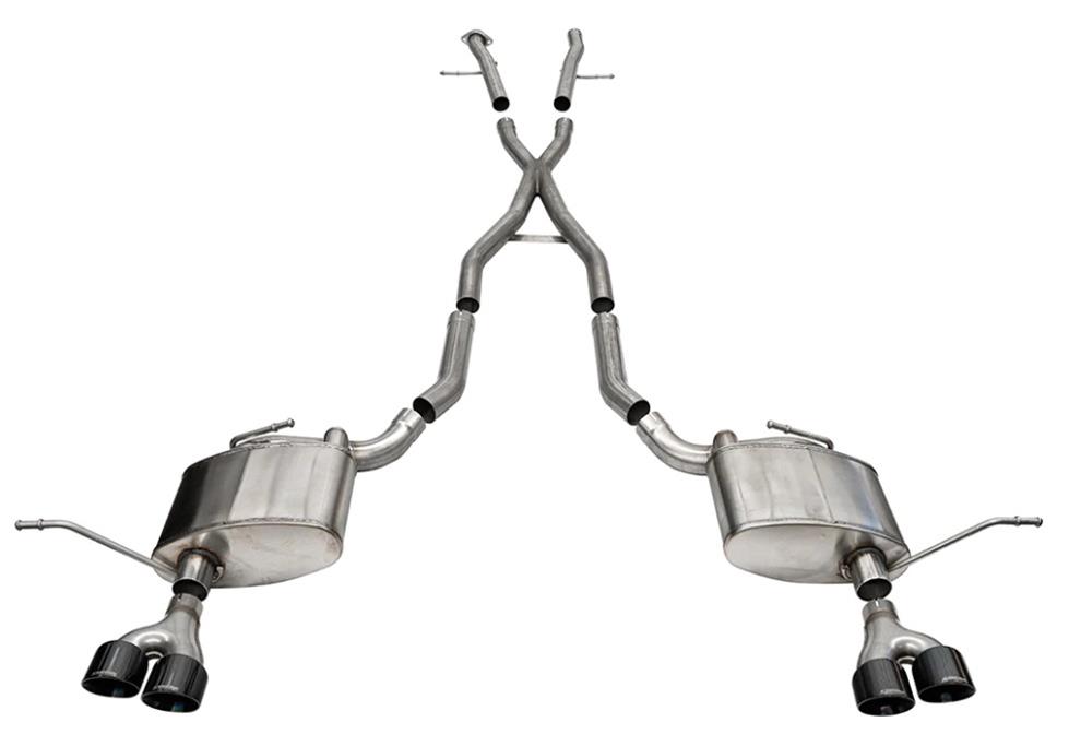21188BLK 2.5 in. Cat-Back Dual Rear Exit Exhaust System with Twin 4 in. Black PVD Tips for 2011-2021 Jeep Grand Cherokee Xtreme