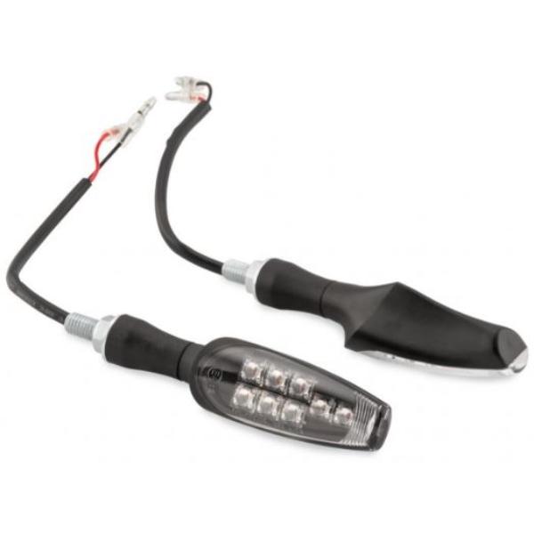 266265 8 LED Turn Signals with Clear Lens, Black - Pack of 2