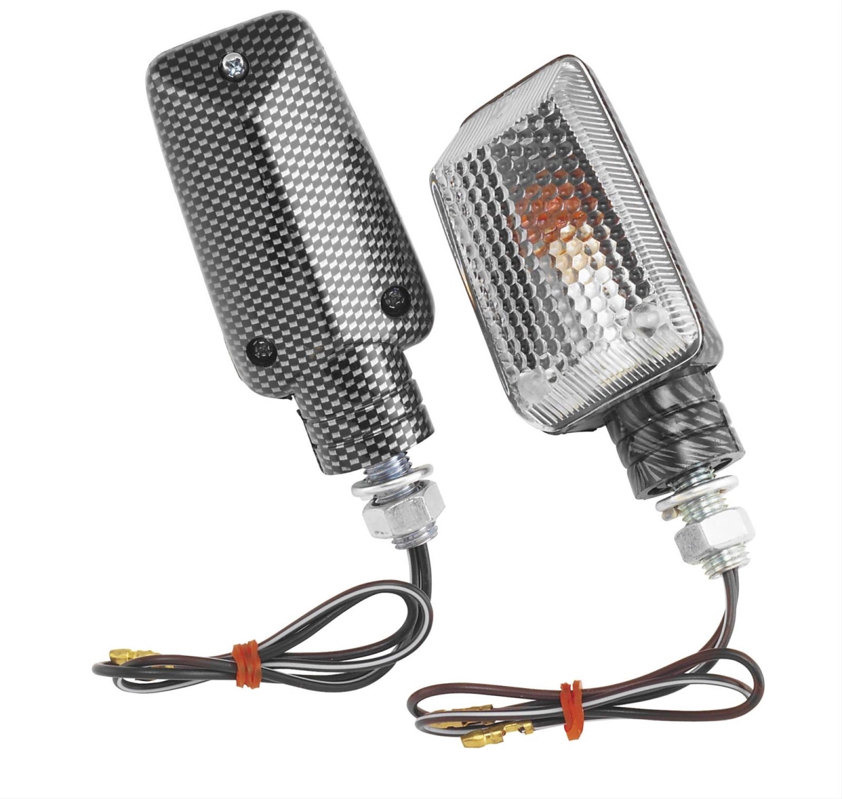 BikeMaster Universal Mini Stalk Marker Lights - Clear / Amber / Carbon