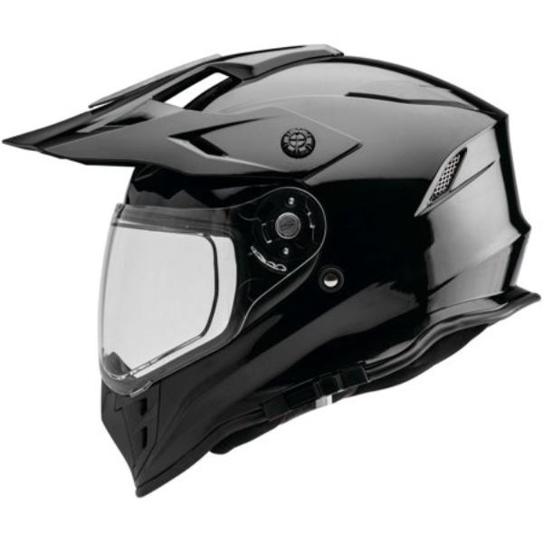 Ajax Adventure Motorcycle Helmet, Black - Medium