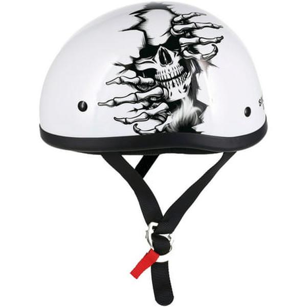 Original Motorcycle Half Helmet, Born Wild White - Large