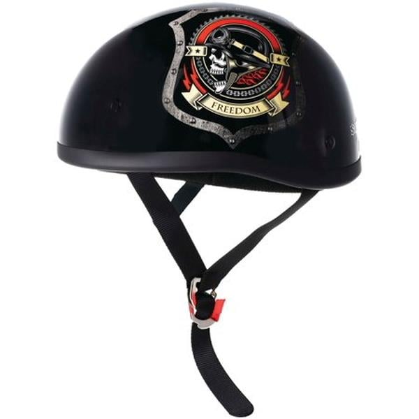 649509 Original Motorcycle Half Helmet, Freedom Black - Large