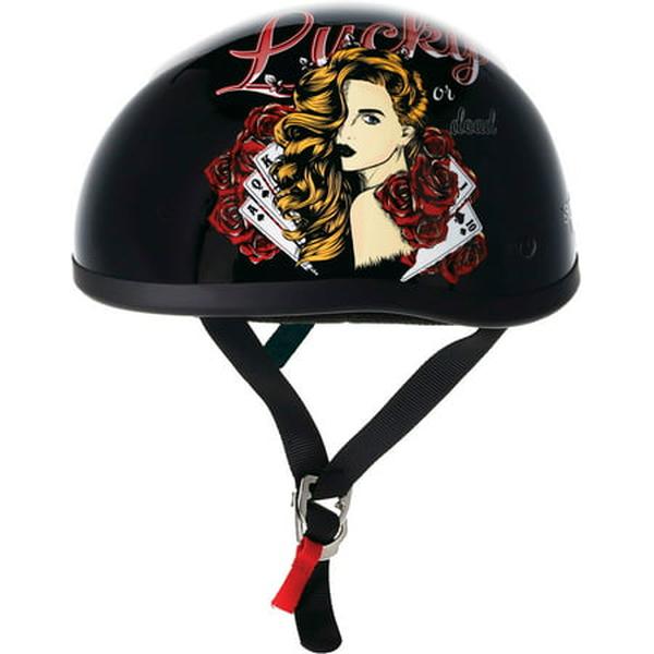 649520 Original Motorcycle Half Helmet, Lucky Lady Black - Medium