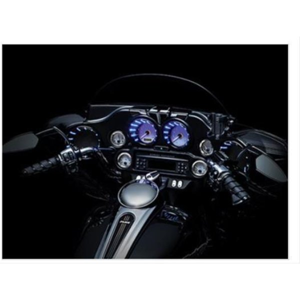 Picture of Kuryakyn 7287 Chrome LED Speaker Bezels for Harley-Davidson Road King
