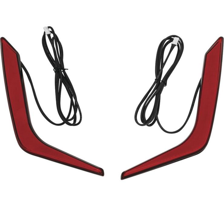 3262 Amber, Red & Black Omni LED Rear Bag Accents for 2020 Honda Goldwing 1800
