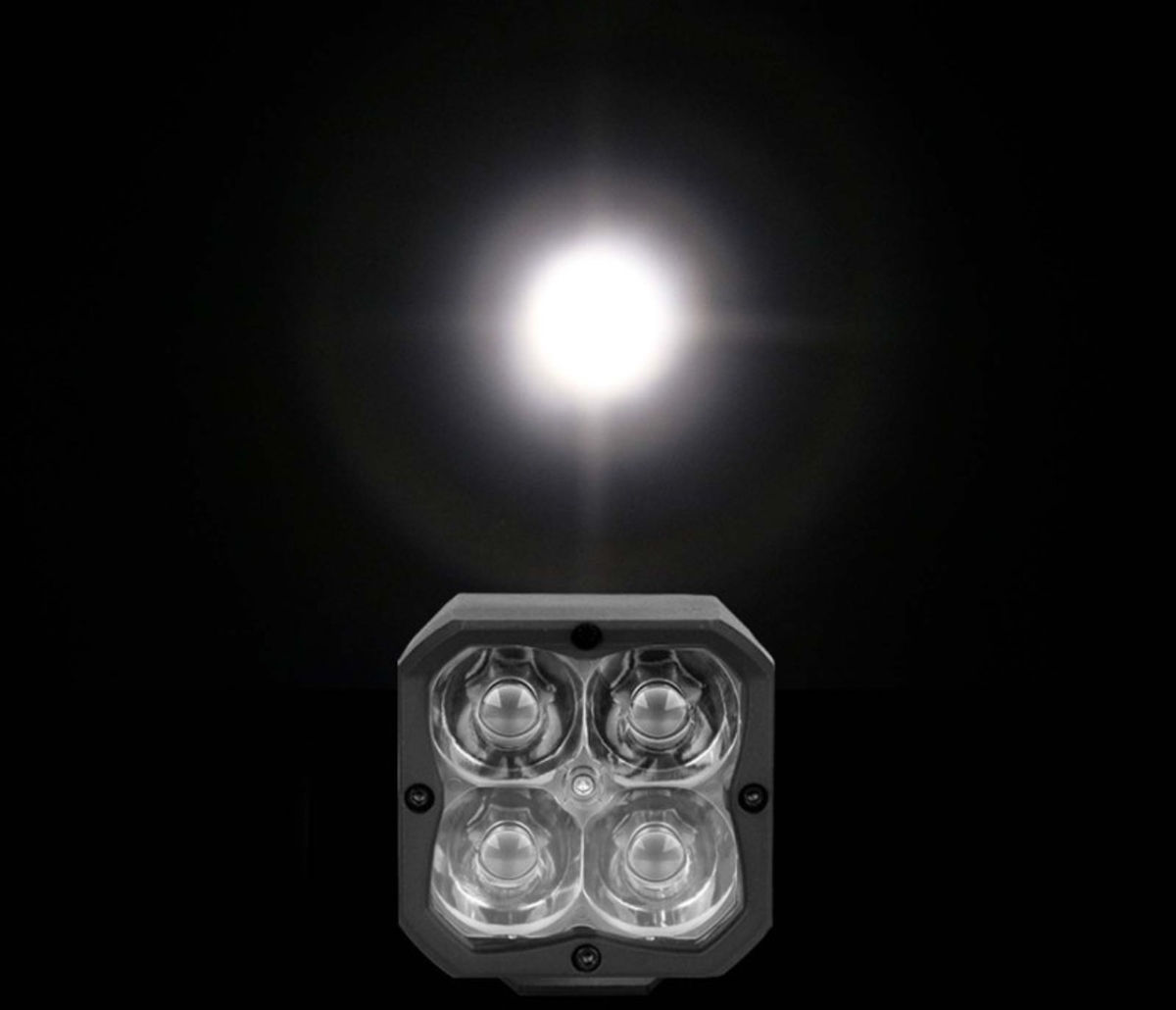 XK065001-FO-KIT XK Chrome 20W LED Cube Light with RGB Accent Light Kit with Controller - Fog Beam - 2 Piece