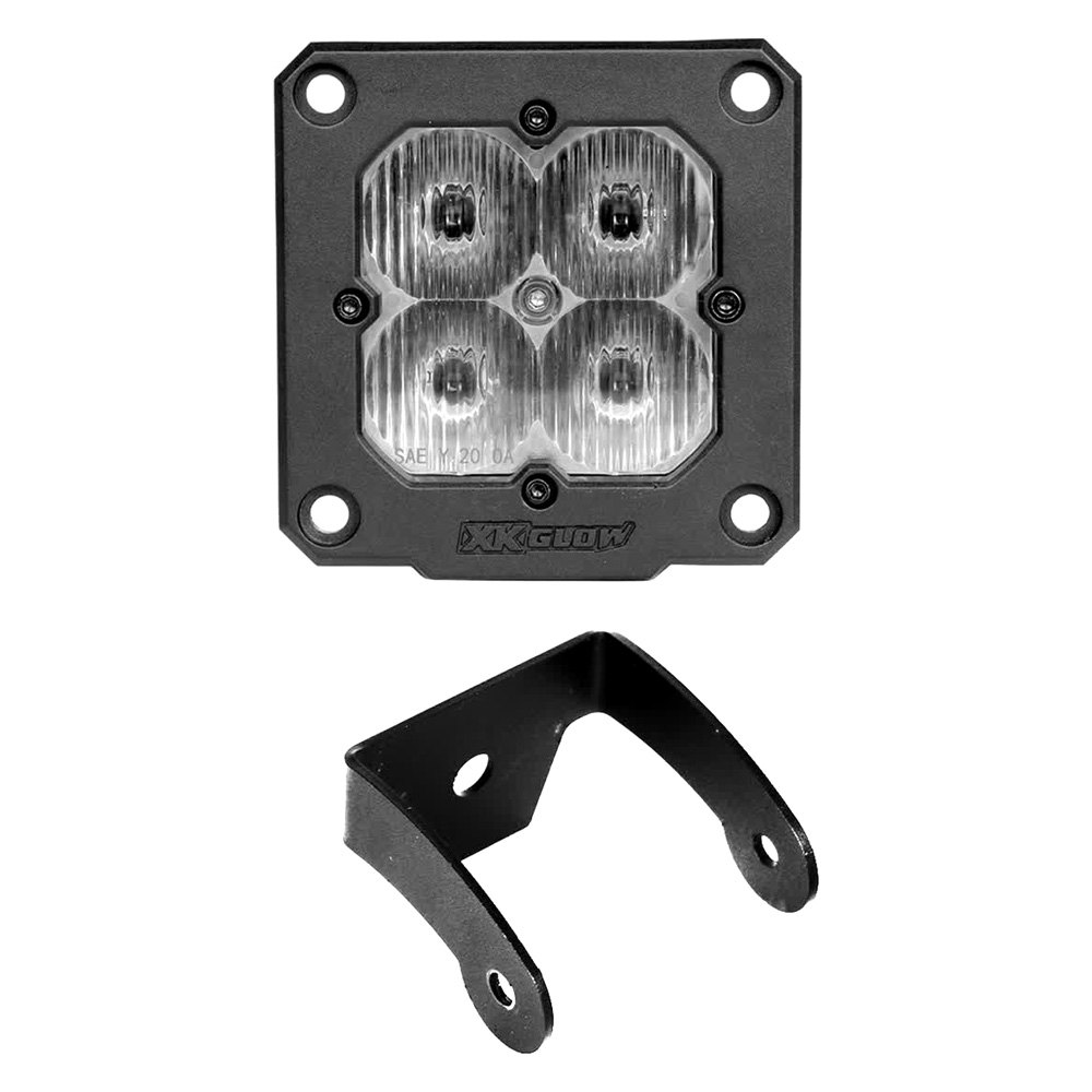 XK065002-D Flush Mount XK Chrome 20W LED Cube Light with RGB Accent Light - Driving Beam