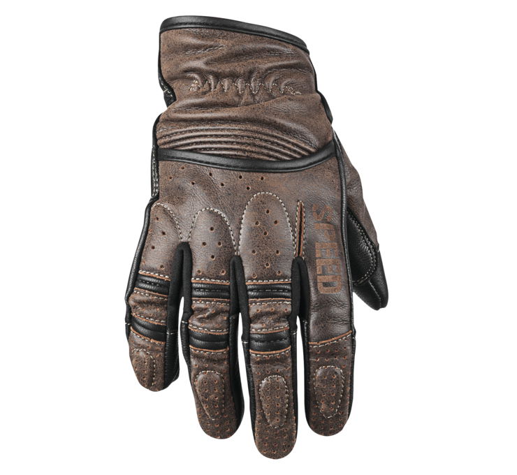 878621 Mens Rust & Redemption Leather Glove, Brown - Small