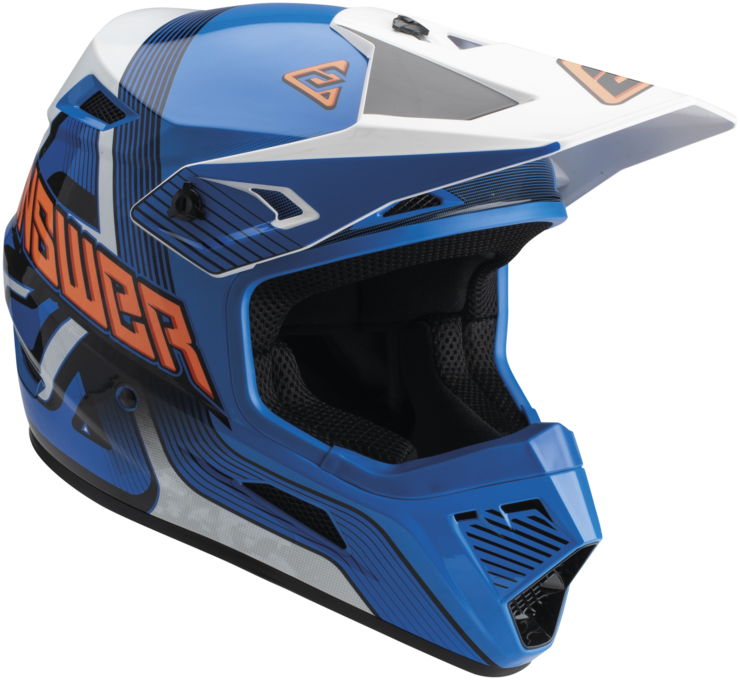 Picture of Answer 447774 AR1 Vendetta He Helmet&#44; Blue&#44; White & Orange - Large