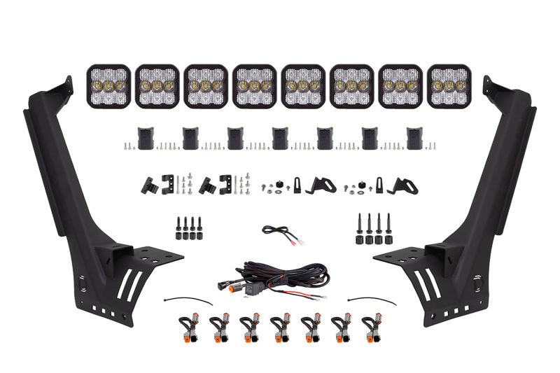 DD6821 Combo Lightbar Kit CrossLink Windshield for 2021 Jeep Gladiator, White