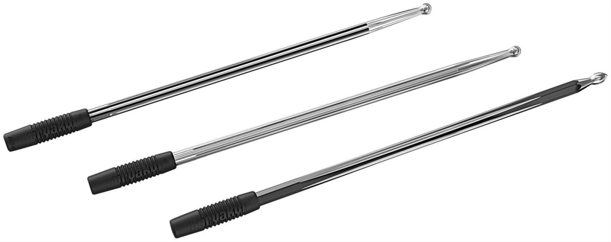 863 Chrome Round & Grooved Billet Antenna, Chrome