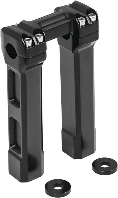 6135 8 in. Billet Billet Handle Bar Risers, Black